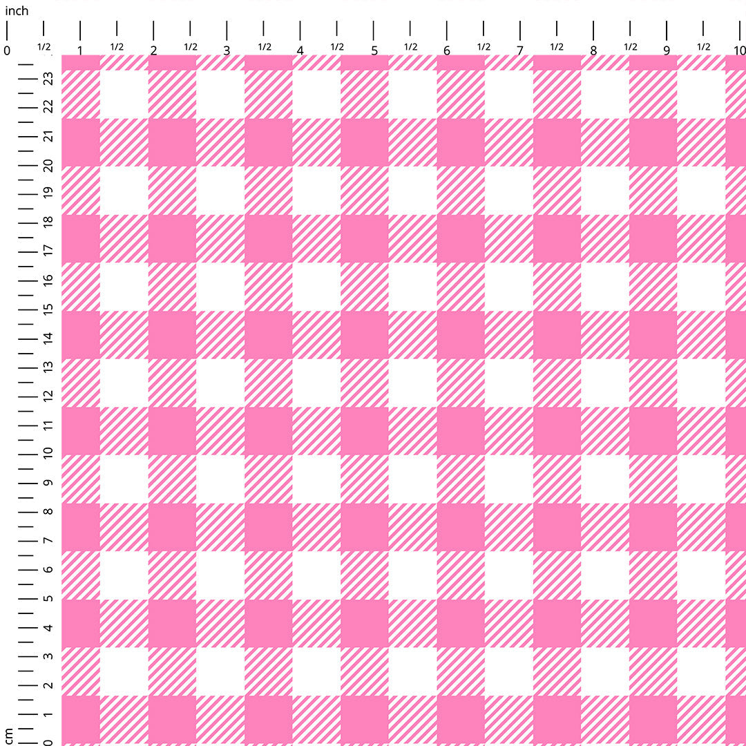 Pink Check Persian Fabric