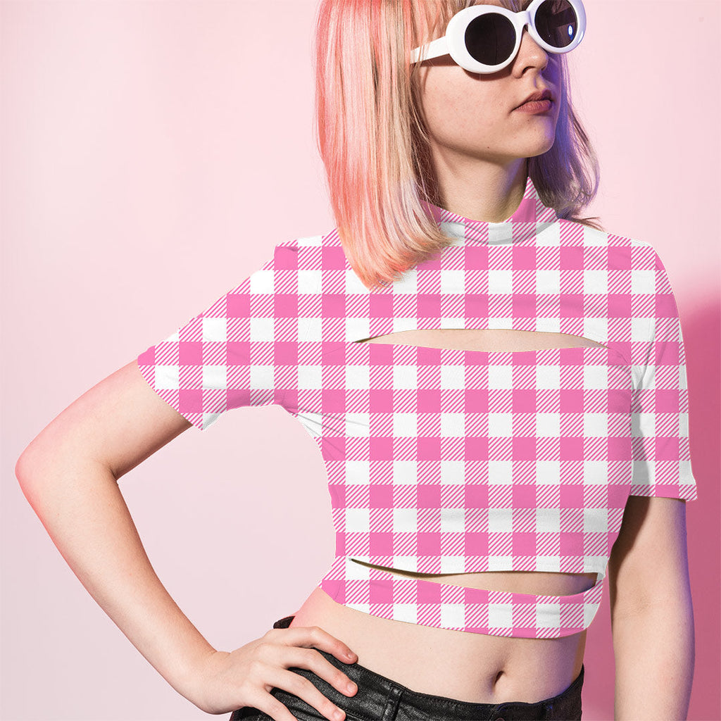 Pink Check Persian Fabric