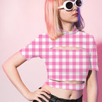 Pink Check Persian Fabric