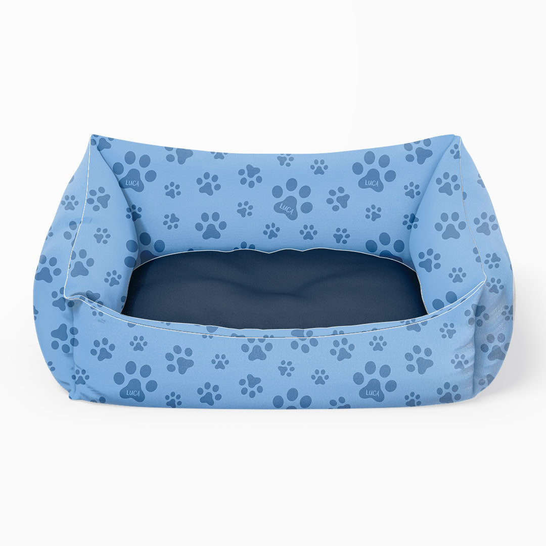 Personalised Paw Prints Blue Fabric