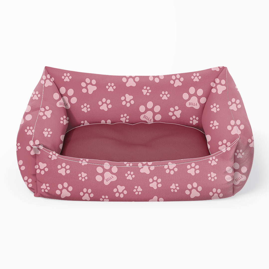 Personalised Paw Prints Pink Fabric