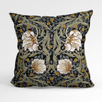 Flower Vines Charcoal Fabric