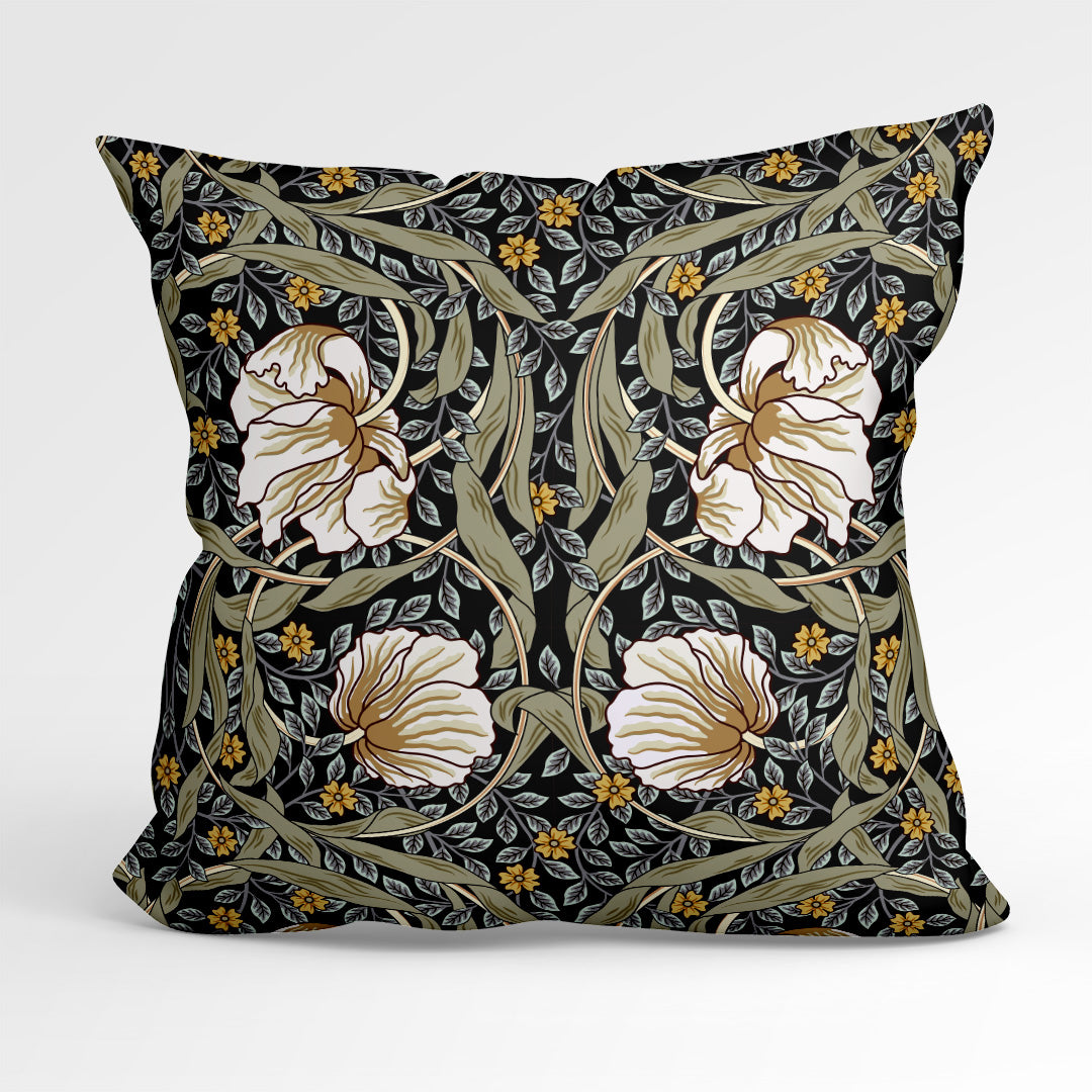 Flower Vines Charcoal Fabric