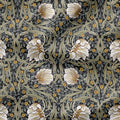 Flower Vines Charcoal Fabric