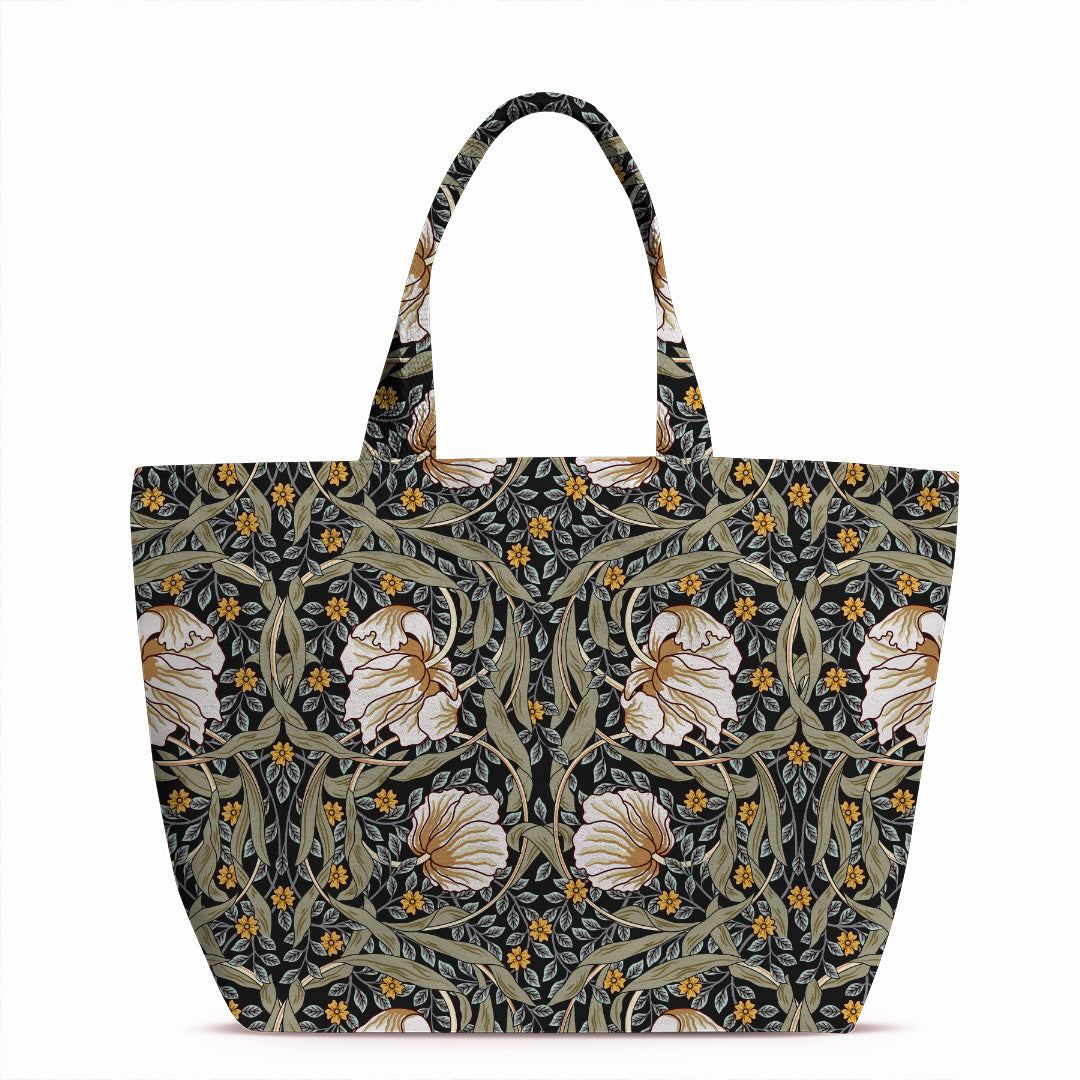 Flower Vines Charcoal Fabric