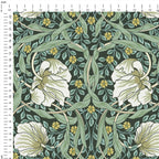 Flower Vines Green Fabric