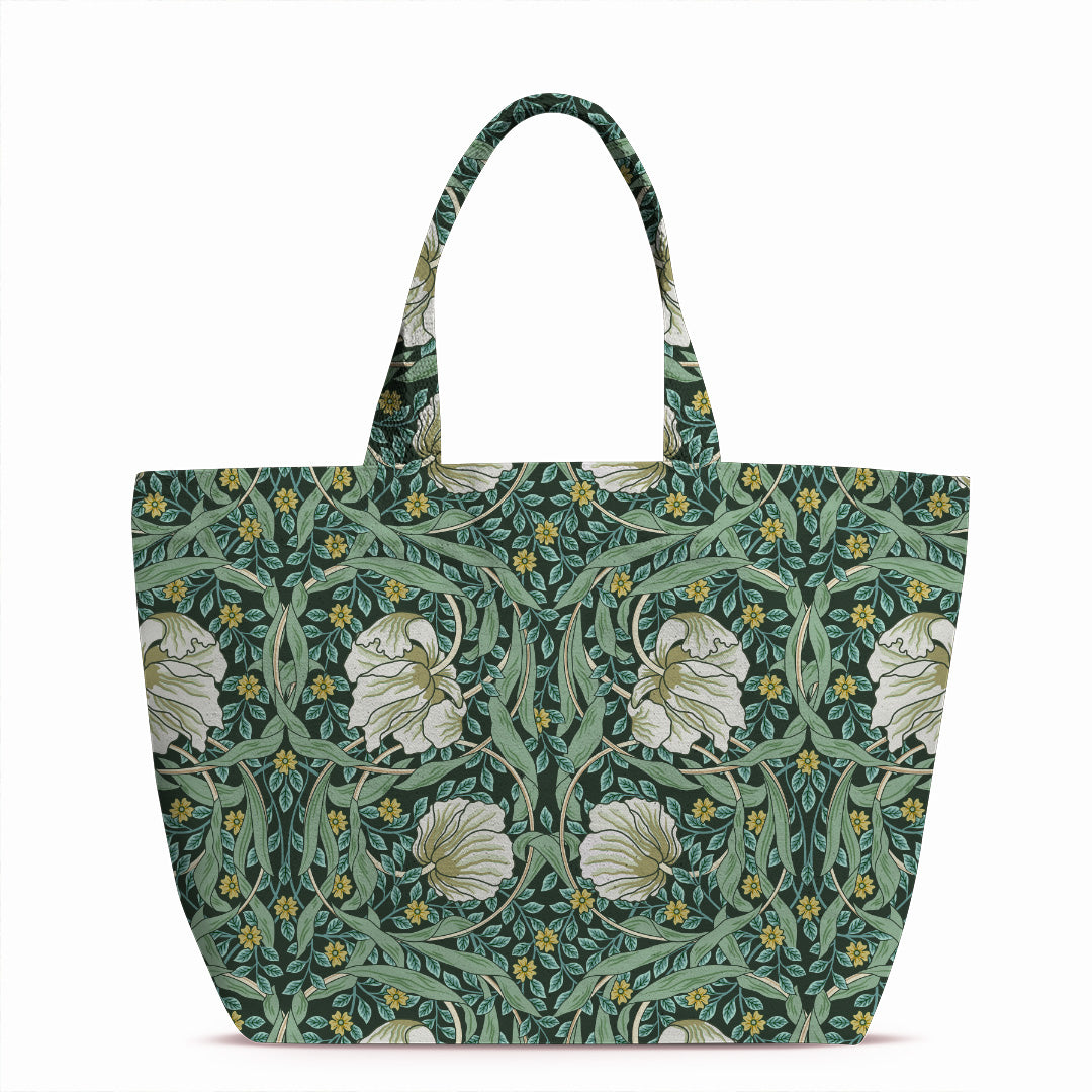 Flower Vines Green Fabric
