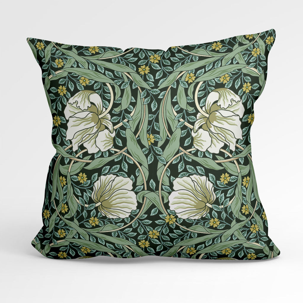 Flower Vines Green Fabric