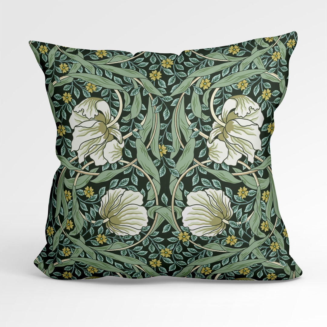 Flower Vines Green Fabric
