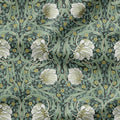 Flower Vines Green Fabric