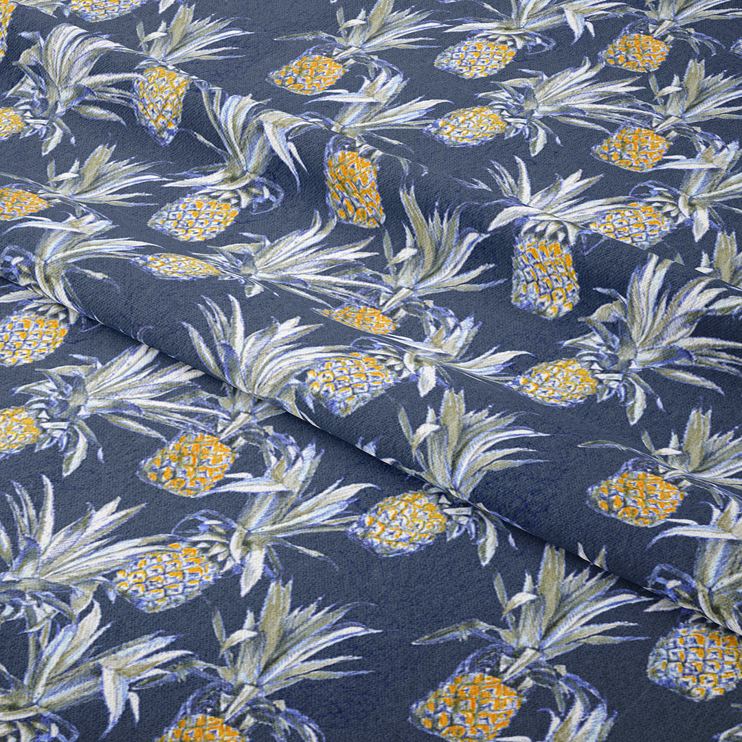 Pineapple Navy Fabric