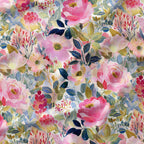 Pink Blooms Floral Fabric