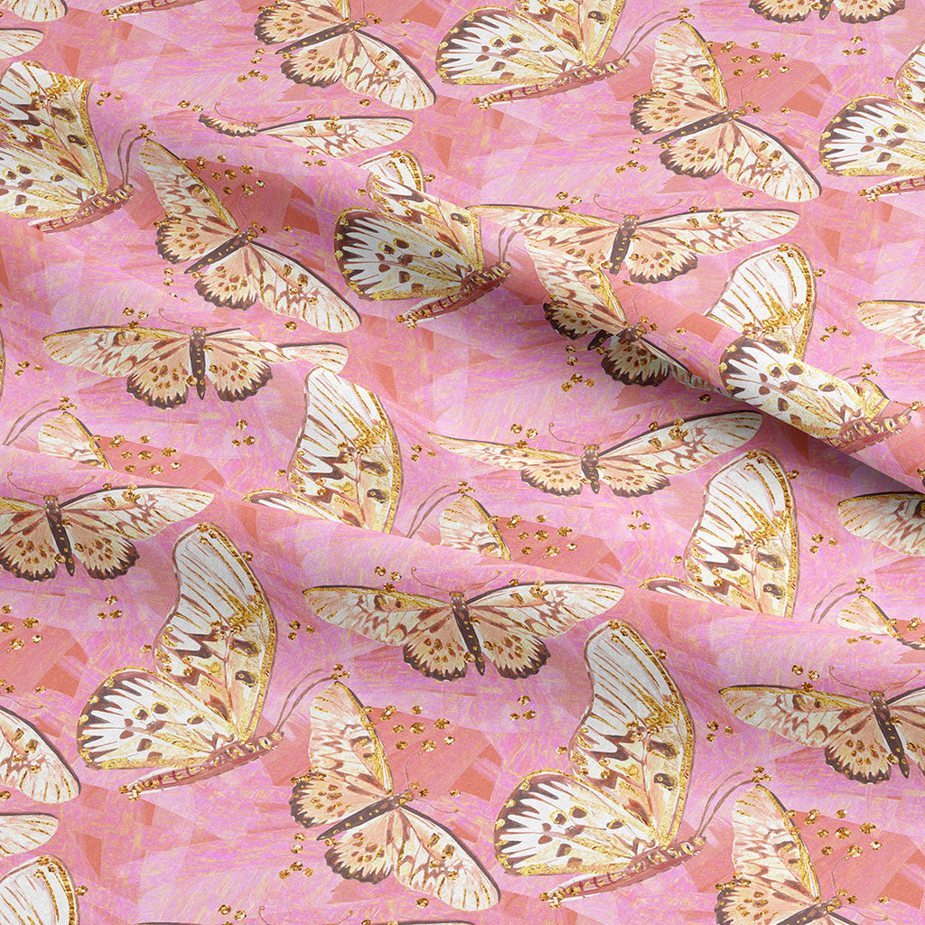 Pink Butterflies Fabric