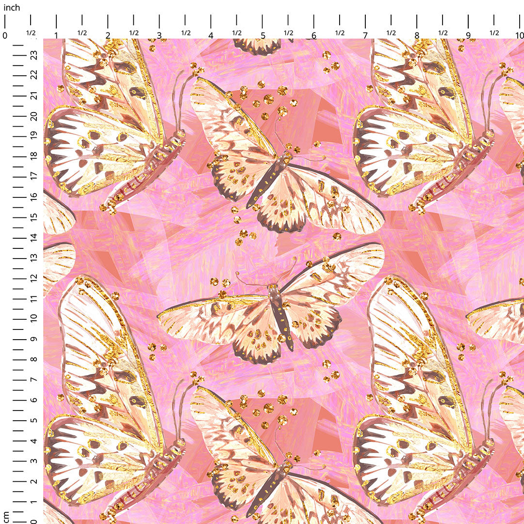 Pink Butterflies Fabric