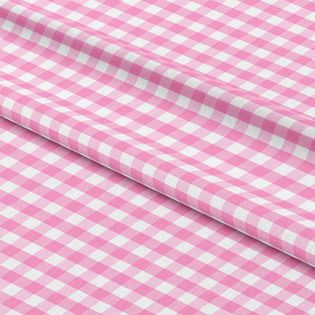 Pink Checks fabric for Outdoor Cushions, Dressmaking, Crafts – Custom ...