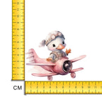 Pink Duck Plane Iron on Fabric Heat Transfer DTF-165