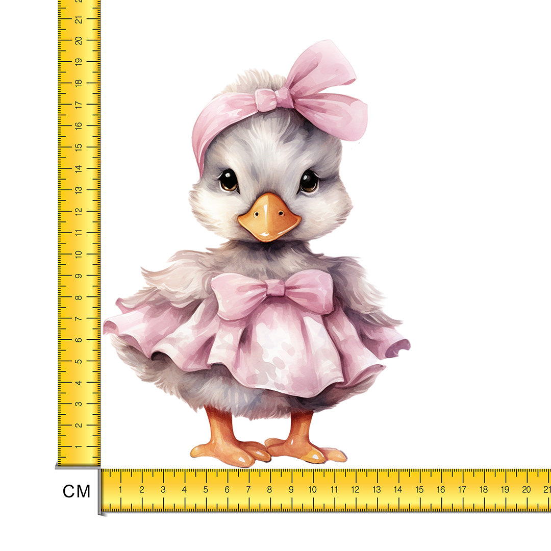 Pink Duck Tutu Iron on Fabric Heat Transfer DTF-166