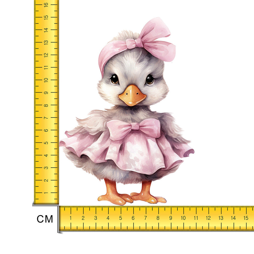 Pink Duck Tutu Iron on Fabric Heat Transfer DTF-166