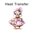 Pink Duck Tutu Iron on Fabric Heat Transfer DTF-166