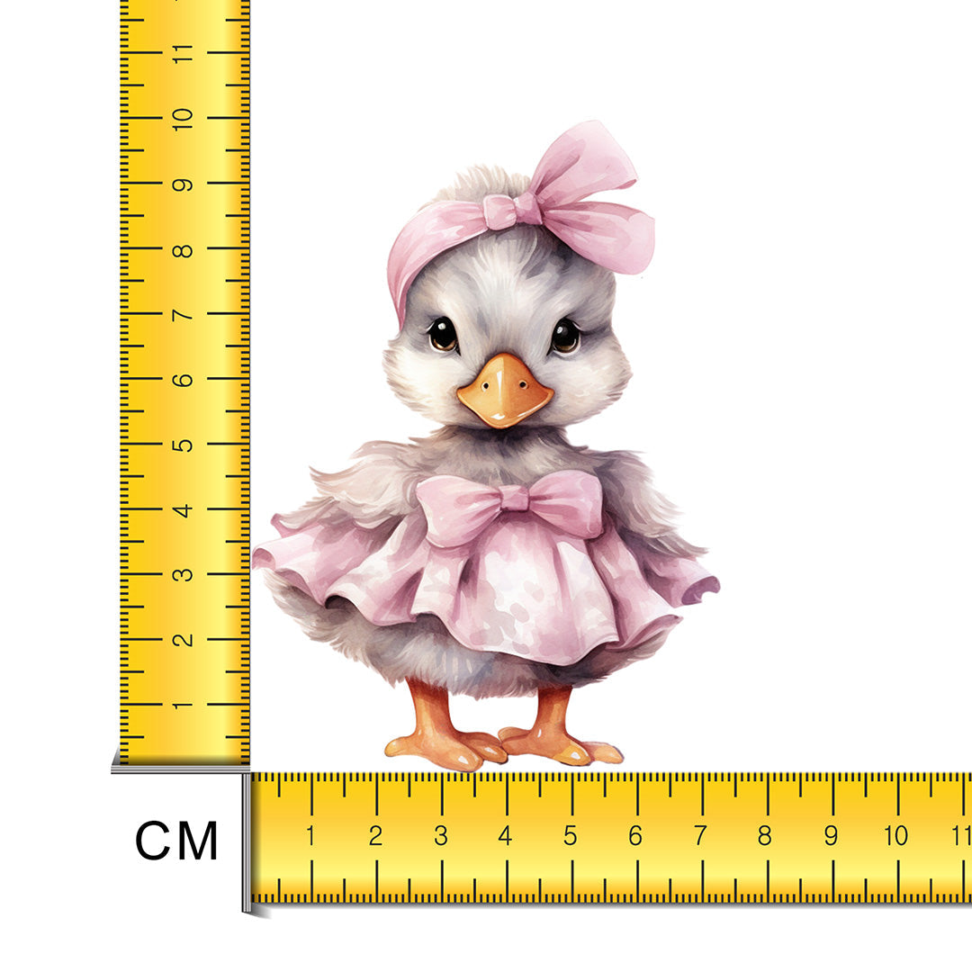 Pink Duck Tutu Iron on Fabric Heat Transfer DTF-166