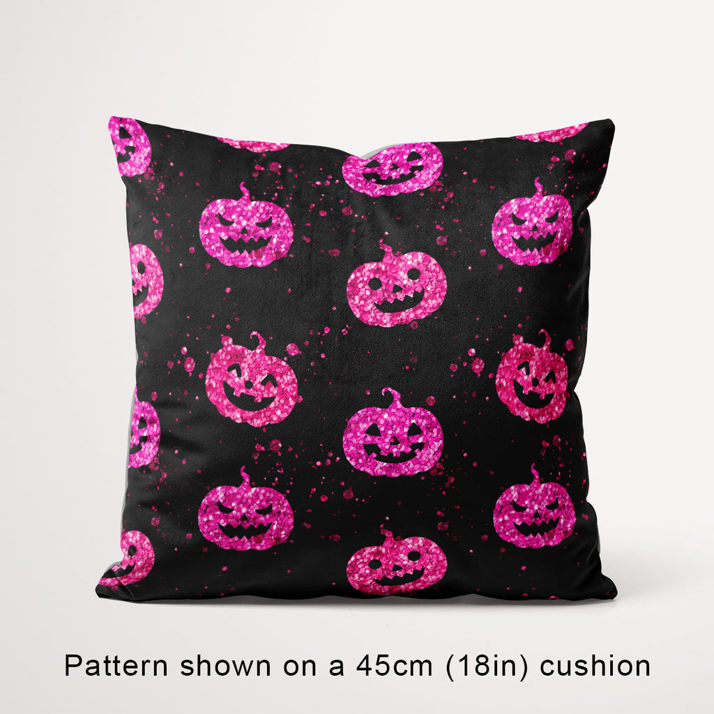 Pink Glitter Pumpkin Fabric