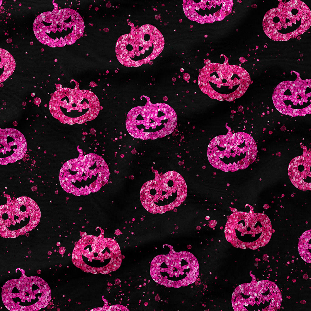Pink Glitter Pumpkin Fabric
