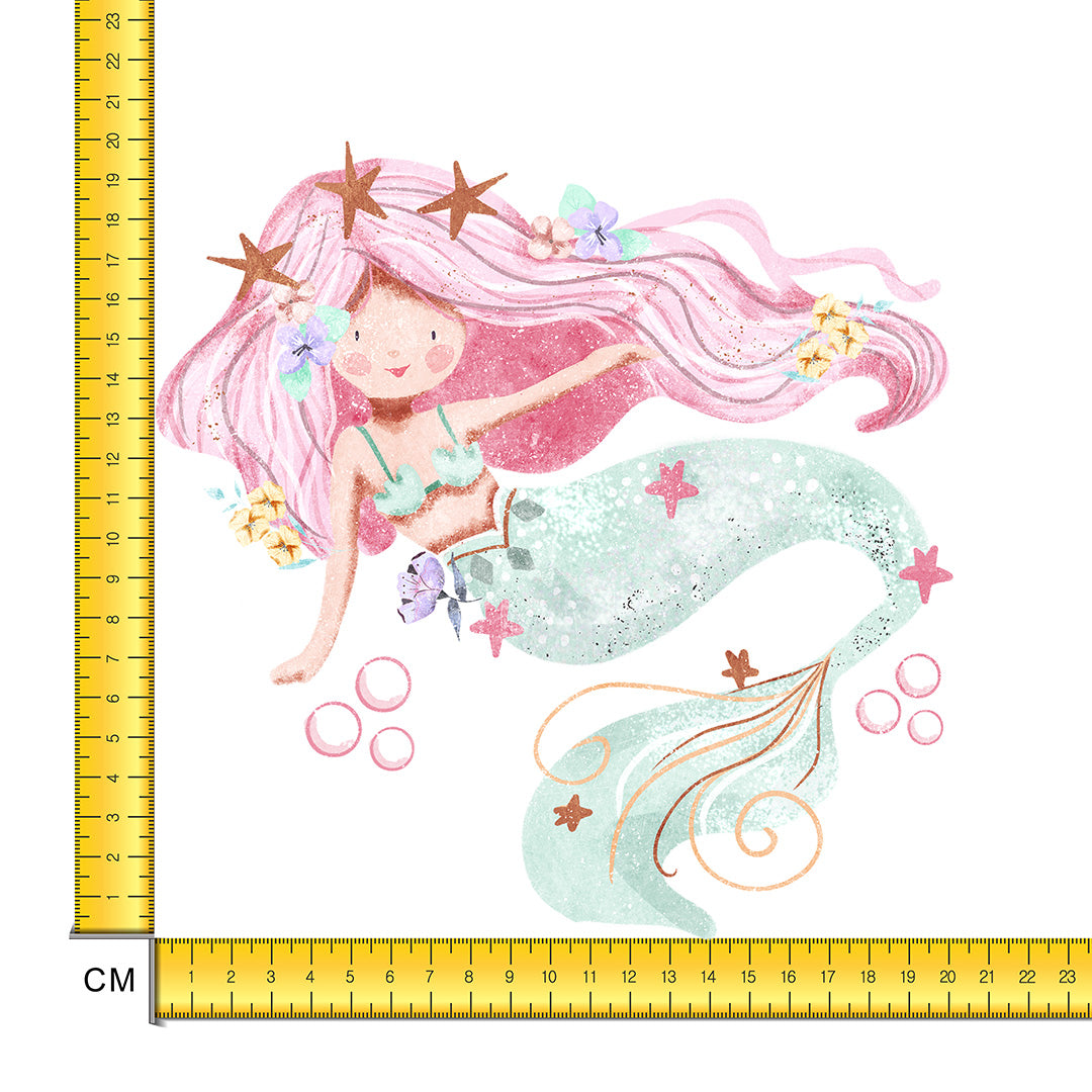 Pink Hair Don't Care Mermaid Iron on Fabric Heat Transfer DTF-172