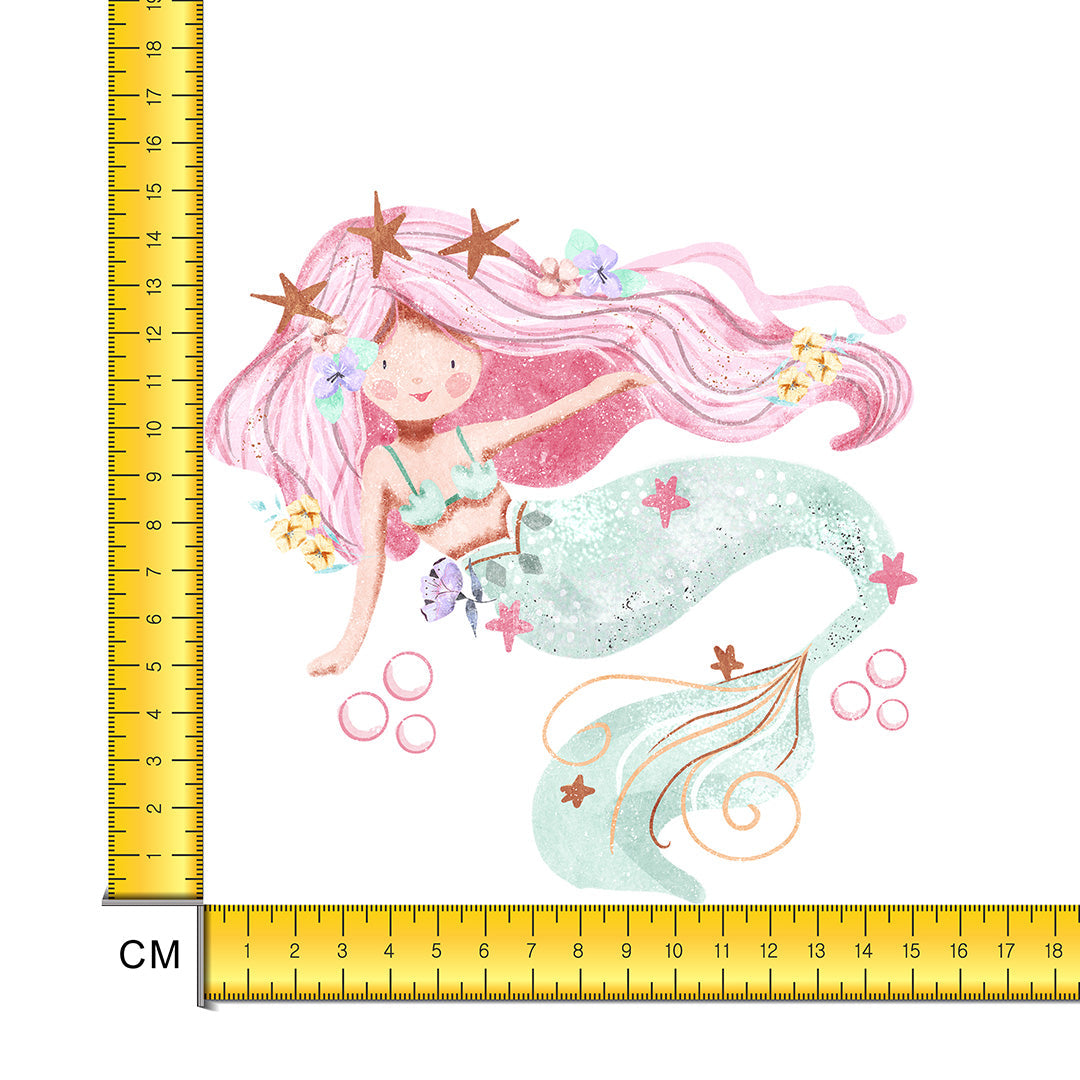 Pink Hair Don't Care Mermaid Iron on Fabric Heat Transfer DTF-172