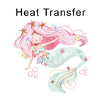 Pink Hair Don't Care Mermaid Iron on Fabric Heat Transfer DTF-172