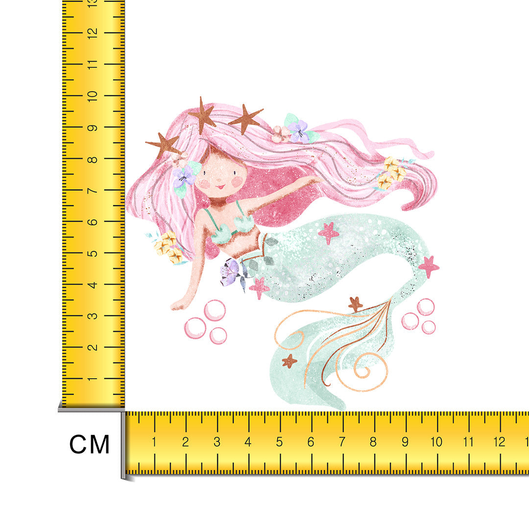 Pink Hair Don't Care Mermaid Iron on Fabric Heat Transfer DTF-172