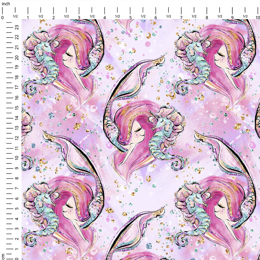 Pink Mermaids Fabric