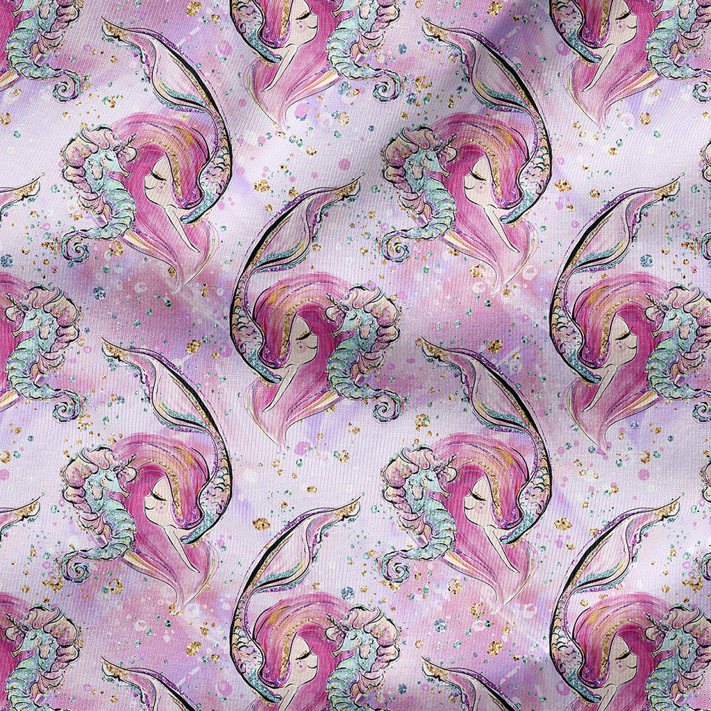 Pink Mermaids Fabric