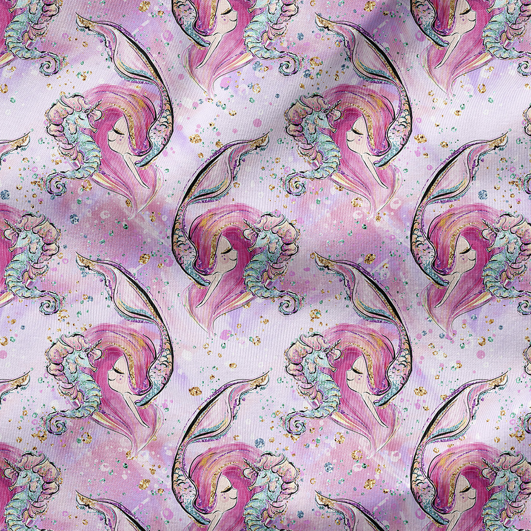 Pink Mermaids Fabric