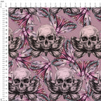 Pink Moth Skull Fabric