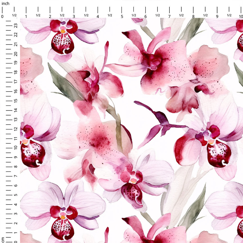 Pink Orchids Fabric