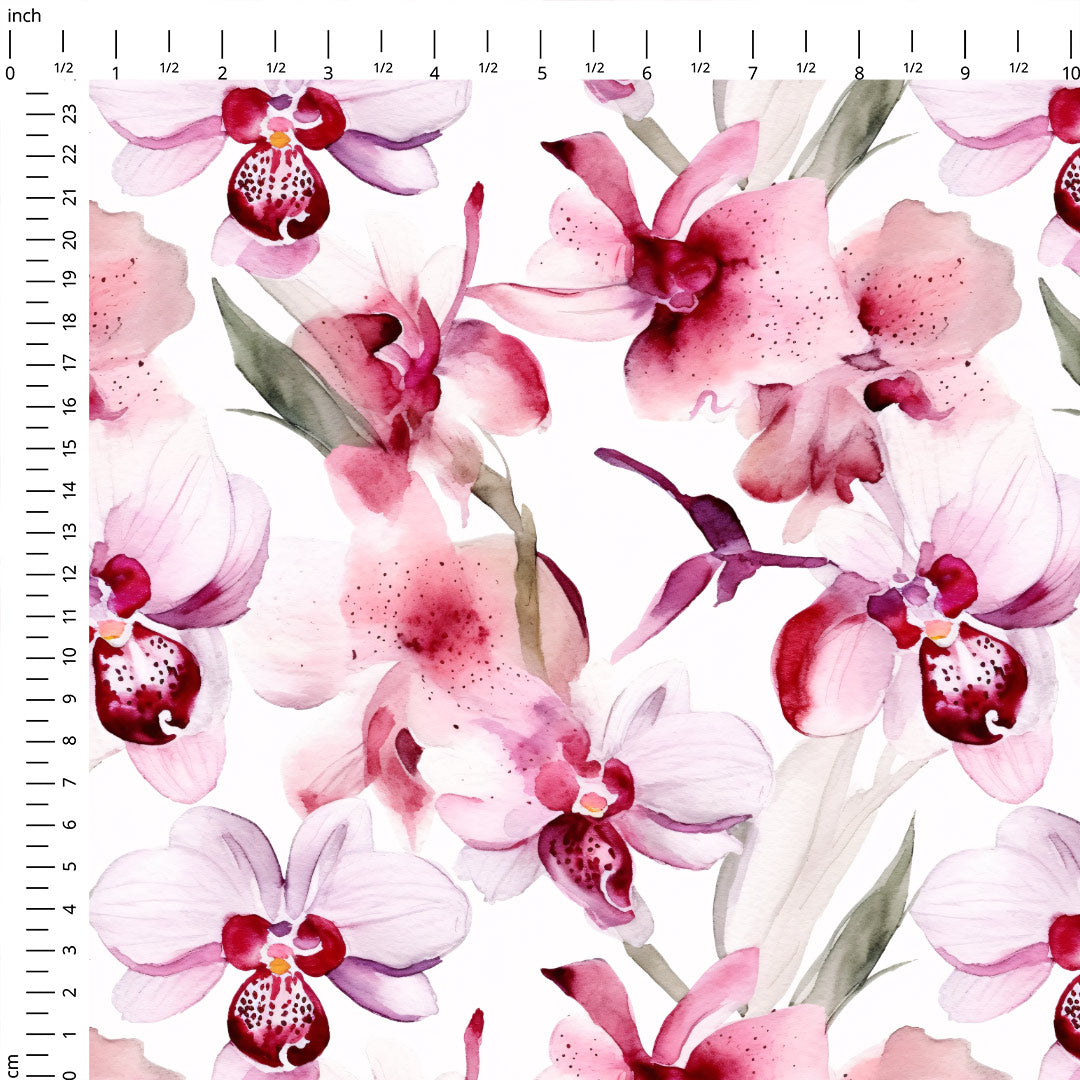 Pink Orchids Fabric