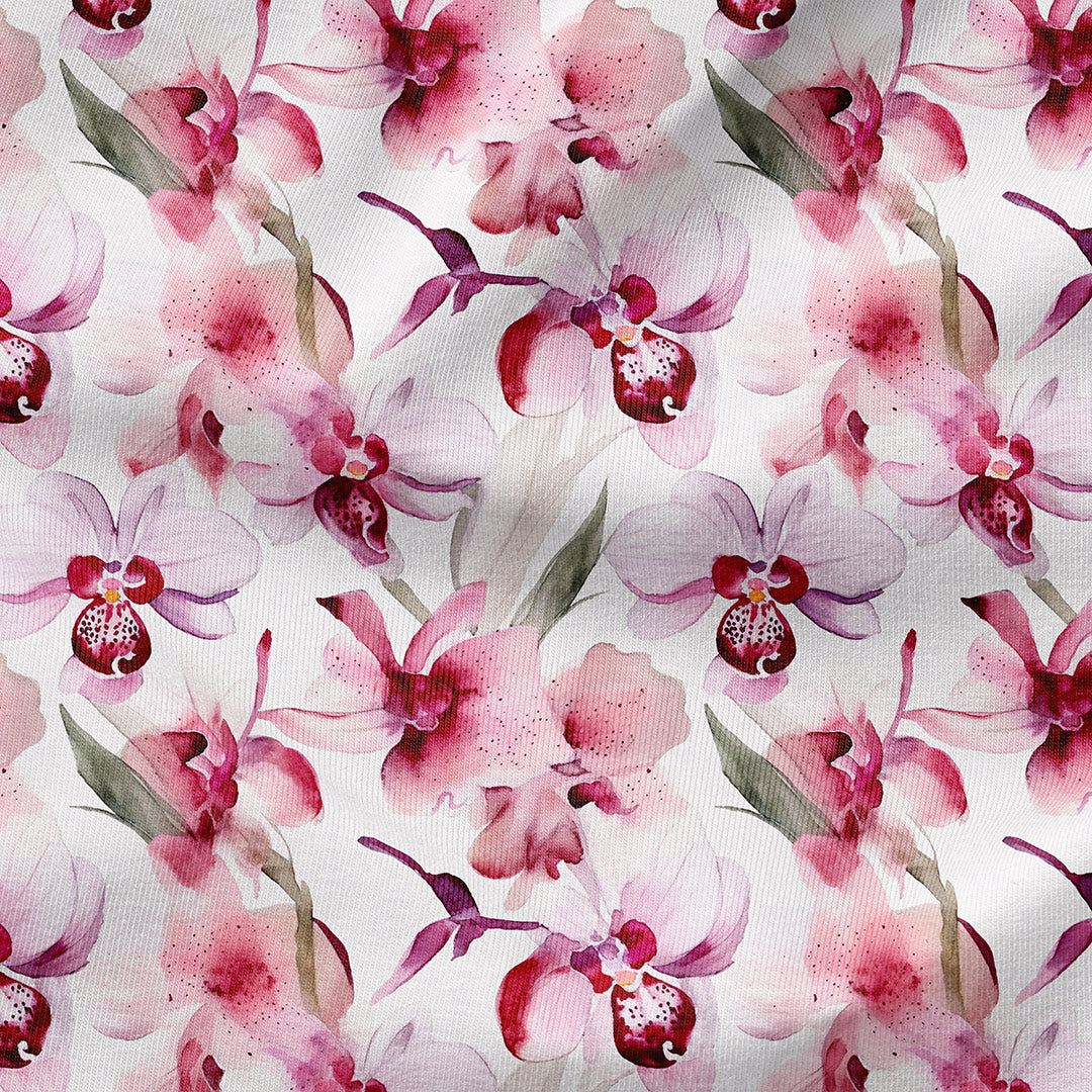 Pink Orchids Fabric