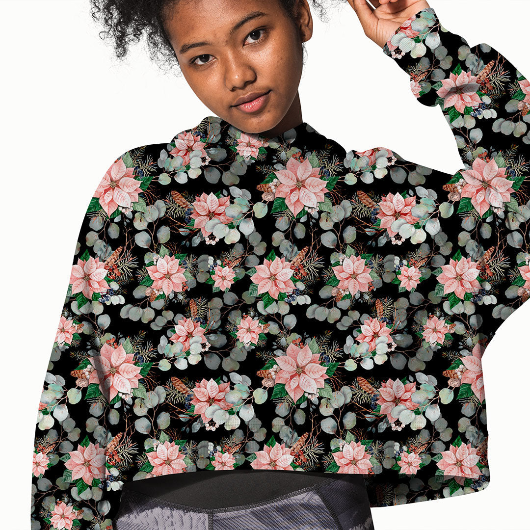 Pink Poinsettia Dark Fabric