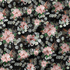 Pink Poinsettia Dark Fabric