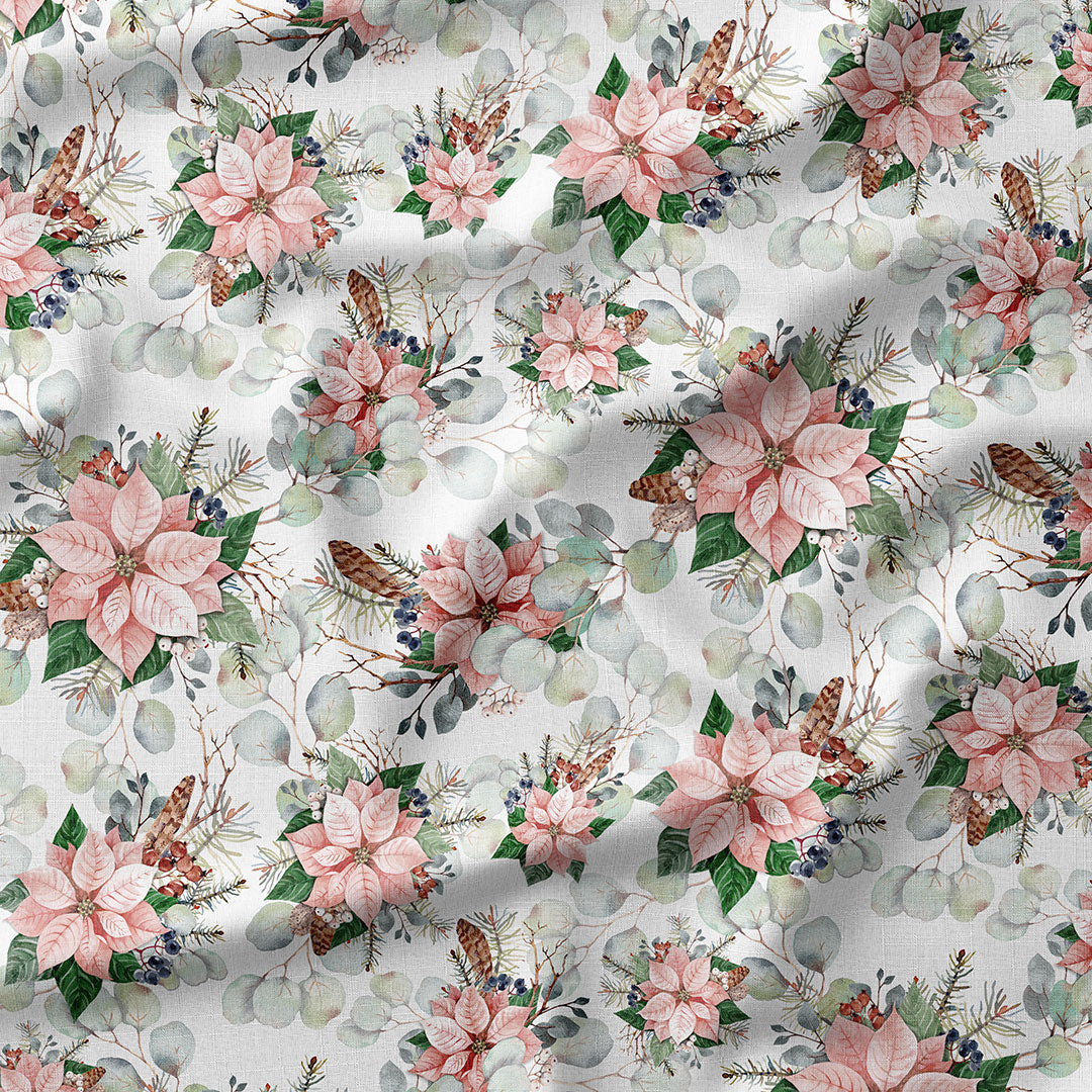 Pink Poinsettia Light Fabric