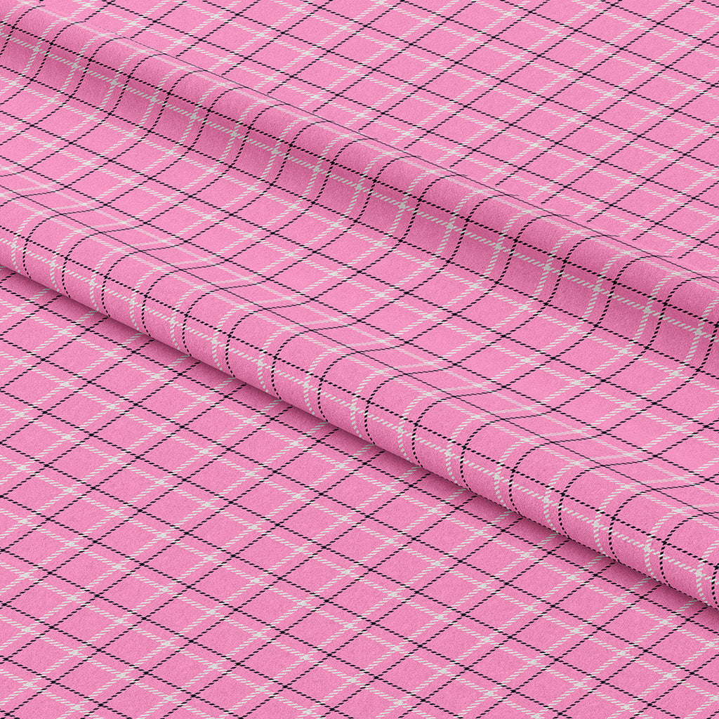 Pink Checks Plaid Fabric