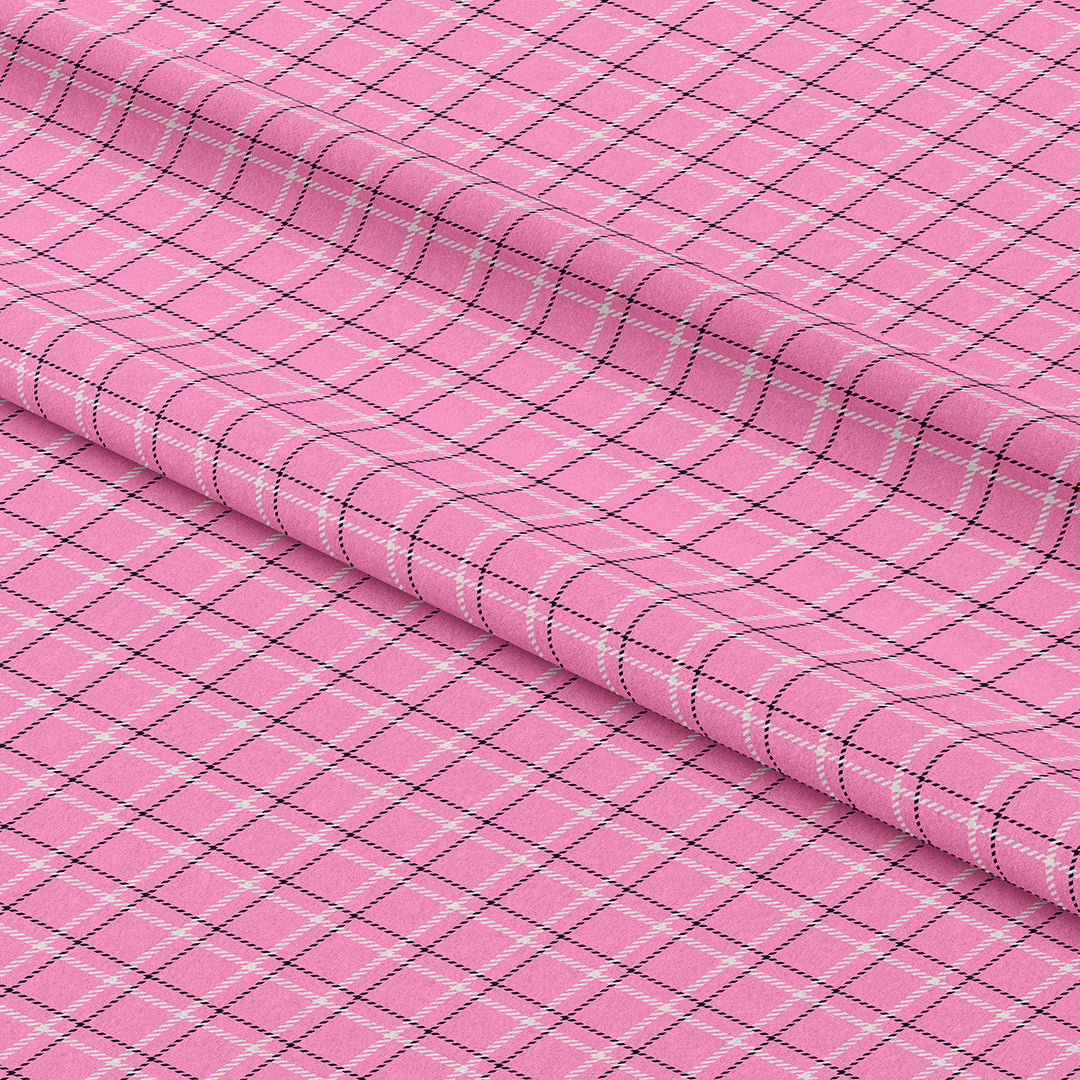 Pink Checks Plaid Fabric