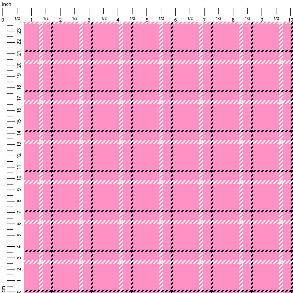 Pink Checks Plaid Fabric