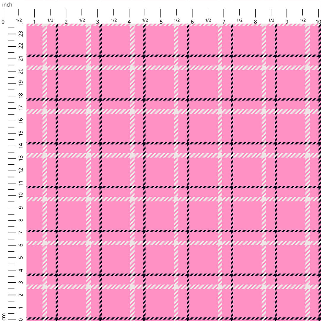 Pink Checks Plaid Fabric
