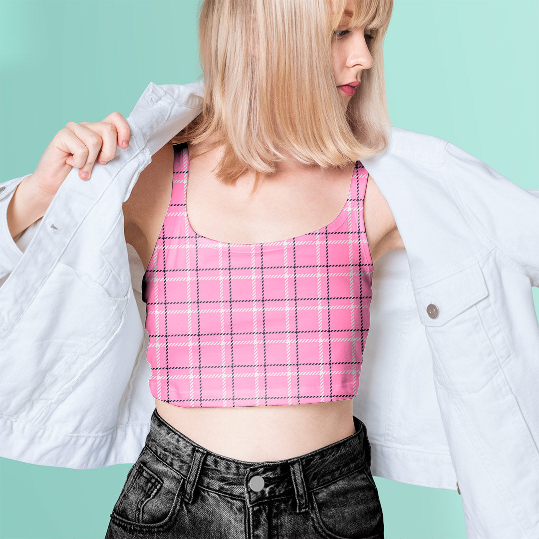 Pink Checks Plaid Fabric