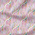 Mermaids Pink Waves Fabric