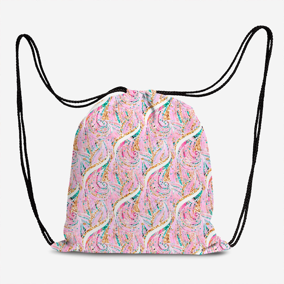 Mermaids Pink Waves Fabric