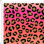 Pink and Peach Ombre Leopard Fabric