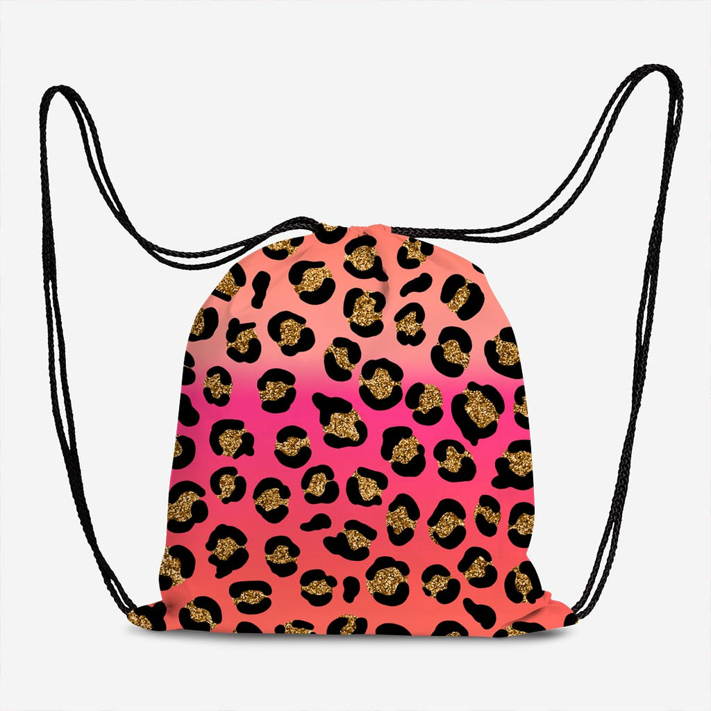 Pink and Peach Ombre Leopard Fabric
