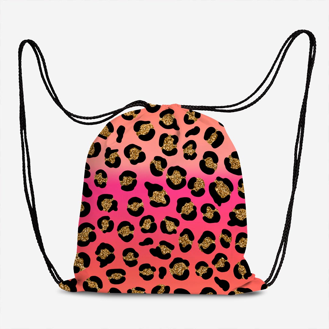 Pink and Peach Ombre Leopard Fabric